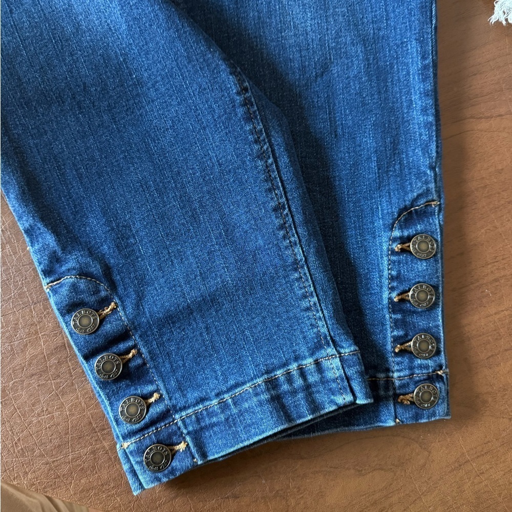 NWOT Talbots Flawless 5-Pocket Blue Jeans SZ 14; Buttons at Ankles - Picture 6 of 12